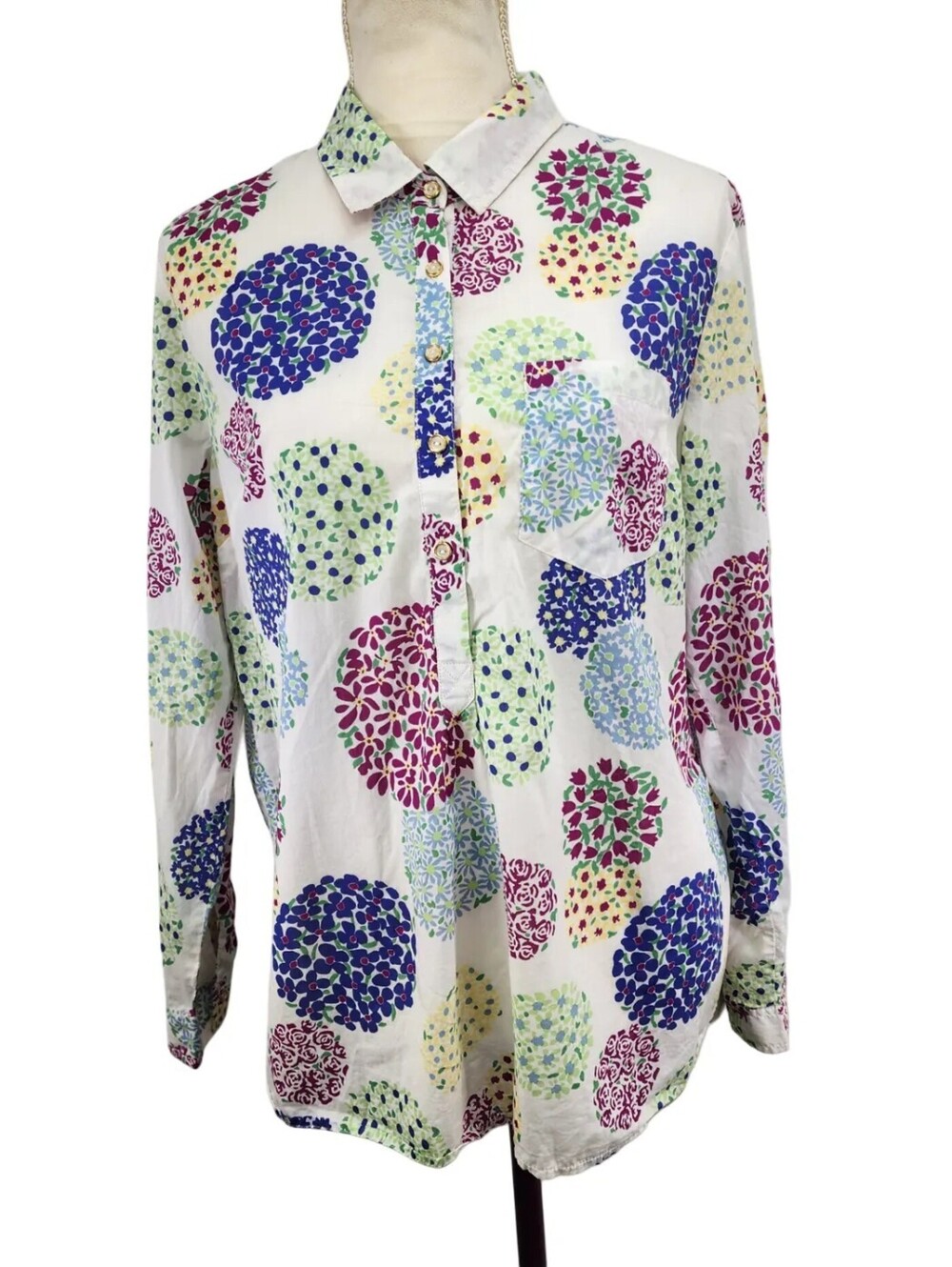 Tommy Hilfiger Vintage Y2K Abstract Floral Button Down Large